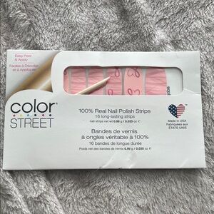 Color Street  Breast Cancer Pink Heart Design Nail Strips